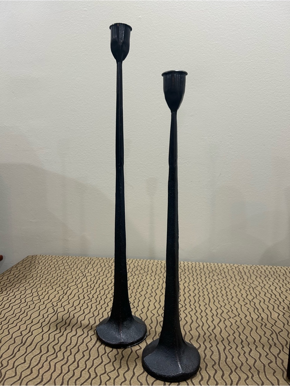 Black Cast Iron Tapered Candle Holders - Brand Unspecified